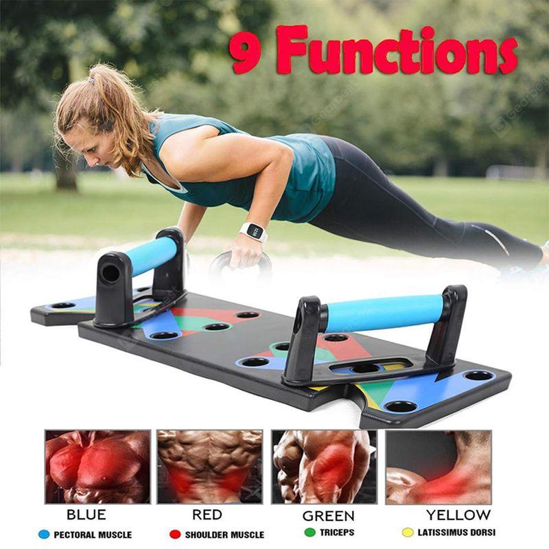 9 в 1 Push Up Rack Board Мужчины Женщины Домашнее комплексное фитнес-упражнение для тренировки тела GYM
